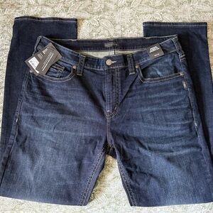 Silver Jeans Dark Blue Straight Leg Jeans